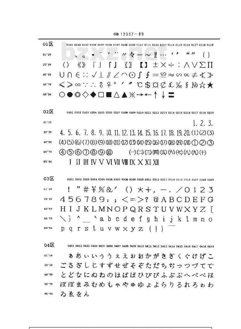 GB/T 12037-1989 信息交换用汉字36×36点阵宋体字模集及数据集
