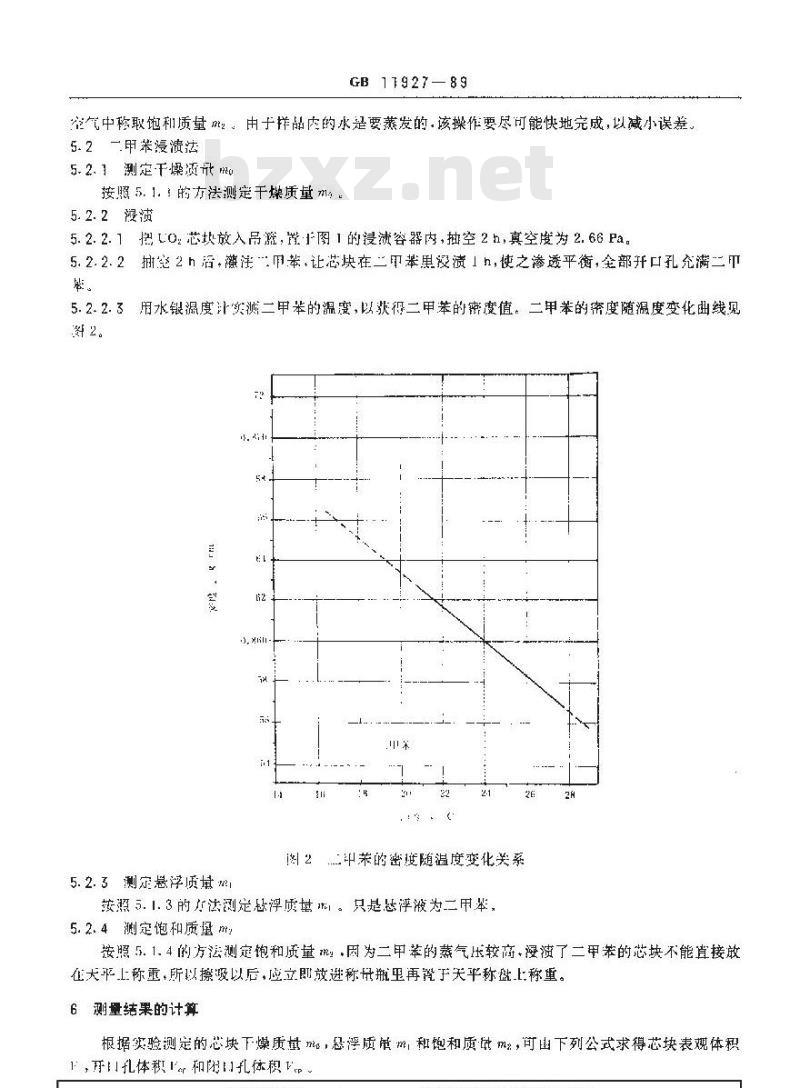 GB/T 11927-1989 二氧化铀芯块密度和开口孔隙度的测定 液体浸渍法