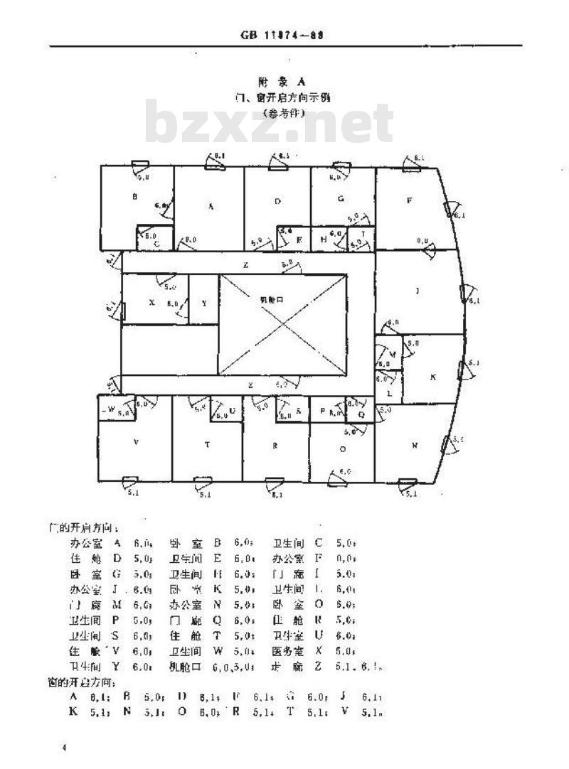 GB 11874-1989 船用门和窗开启方向和符号标志
