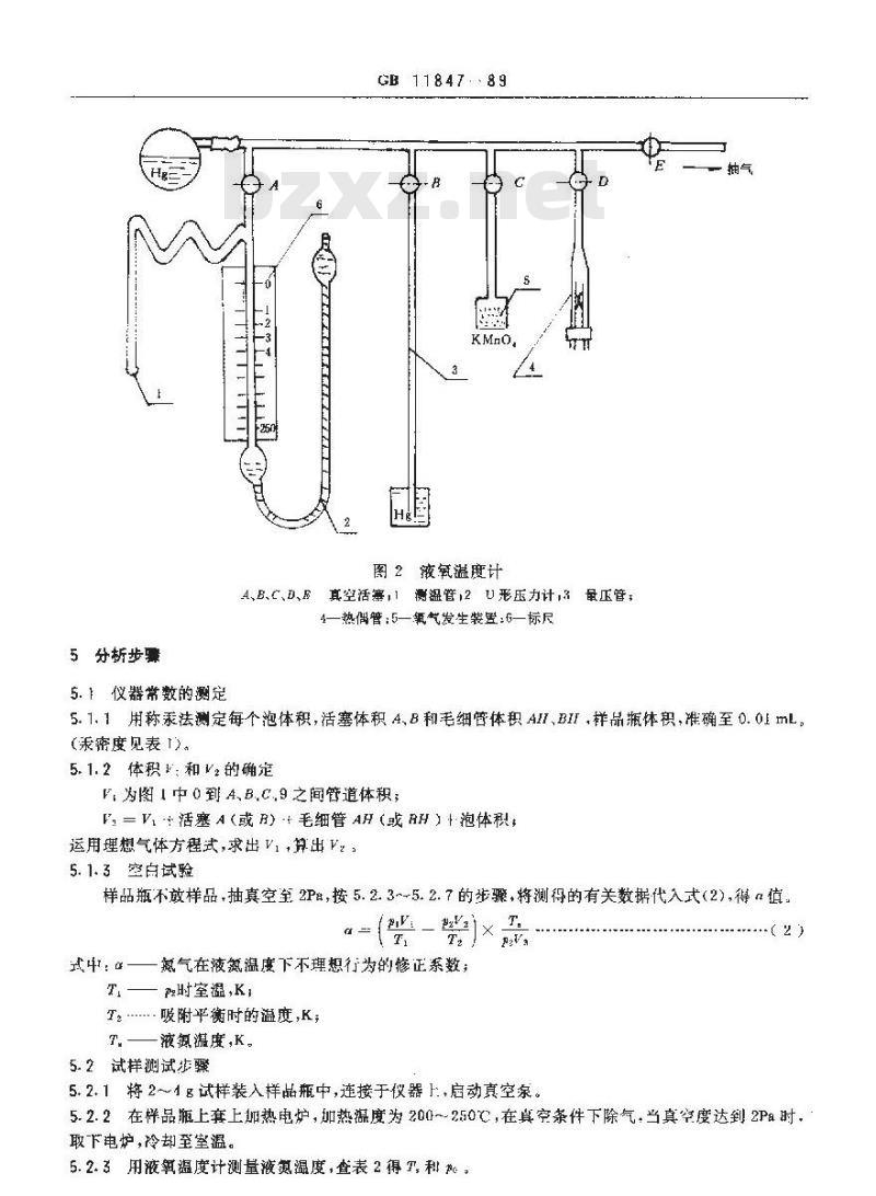 GB/T 11847-1989 二氧化铀粉末比表面积测定 多点BET法