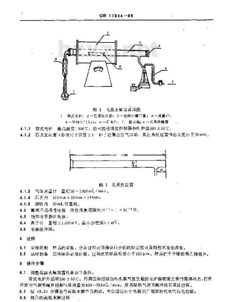 GB/T 11844-1989 二氧化铀粉末和芯块中氟的测定 高温水解、离子选择性电极法