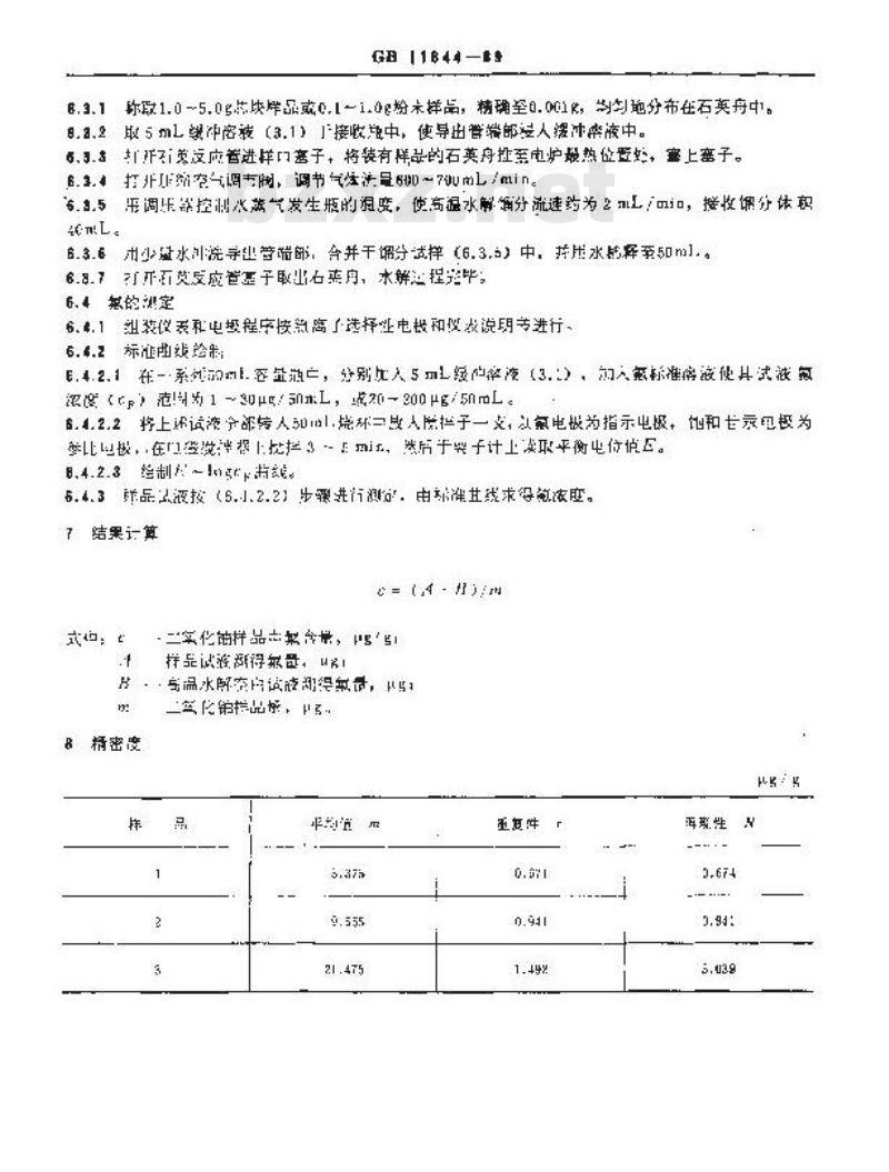 GB/T 11844-1989 二氧化铀粉末和芯块中氟的测定 高温水解、离子选择性电极法