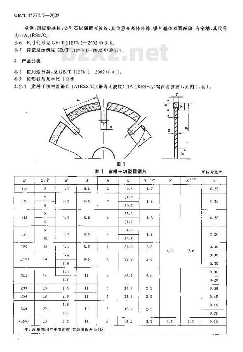 GB/T 11270.2-2002 超硬磨料制品 金刚石圆锯片 第2部分: 烧结锯片