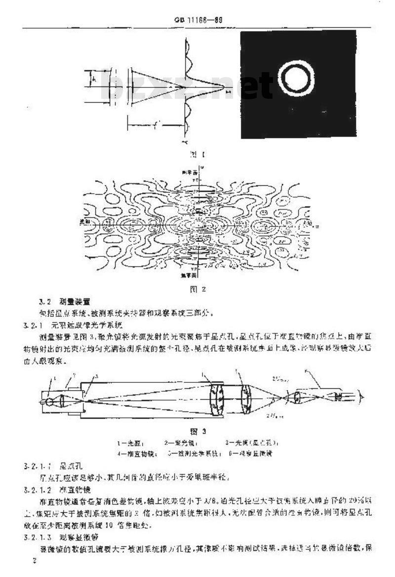 GB 11168-1989 光学系统像质 测试方法