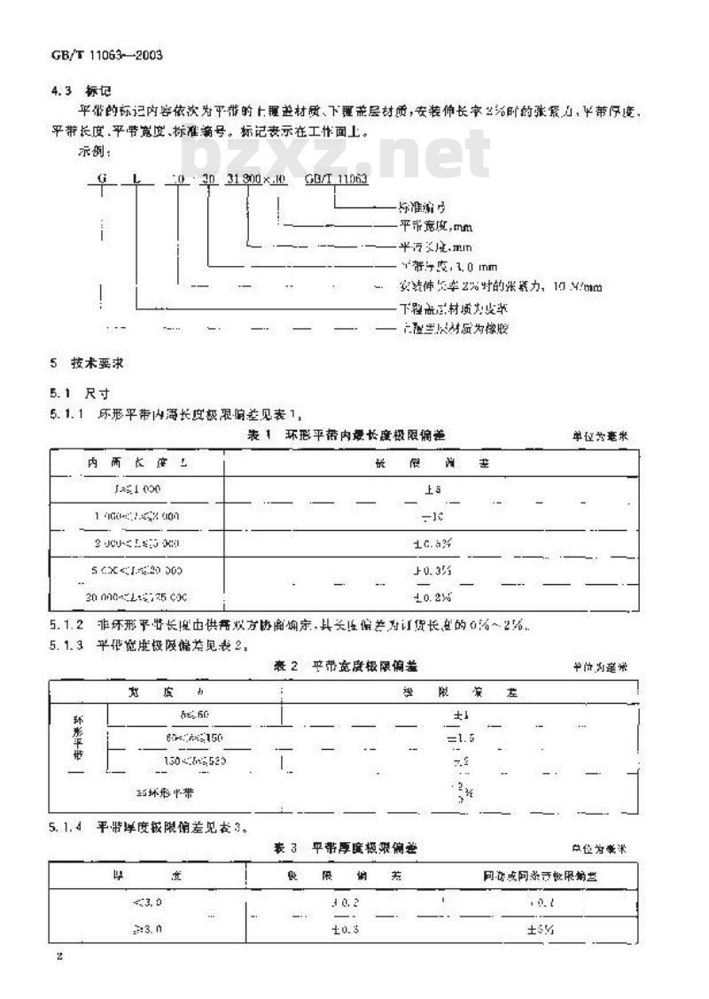 GB/T 11063-2003 聚酰胺片基平带