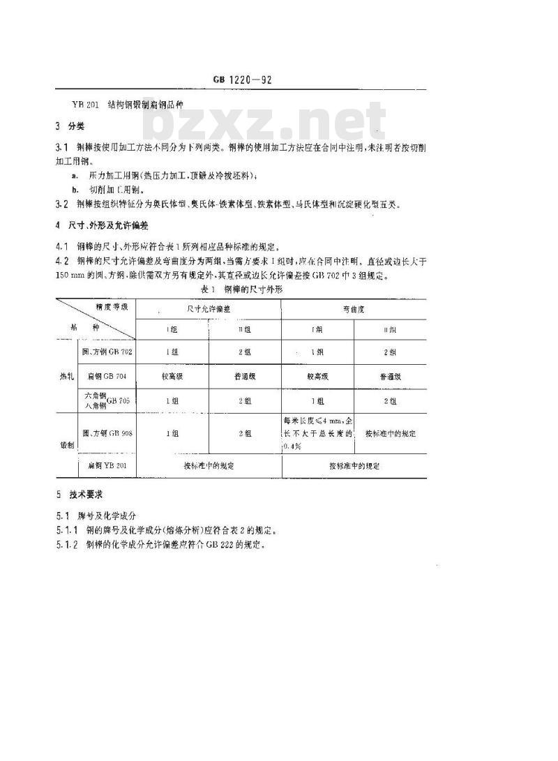 GB 1220-1992 不锈钢棒