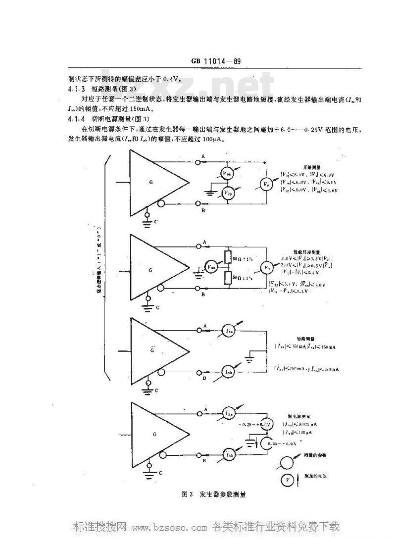 GB/T 11014-1989 平衡电压数字接口电路的电气特性
