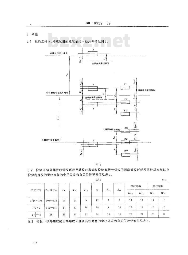 GB/T 10922-1989 非螺纹密封的管螺纹量规