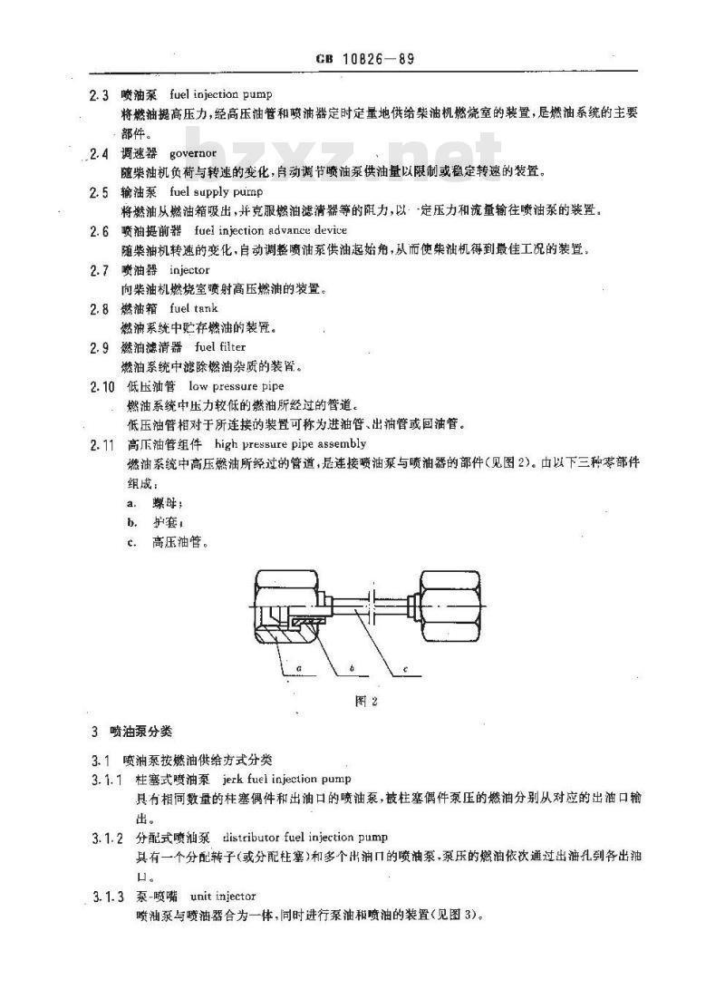 GB/T 10826-1989 柴油机燃油系统 术语