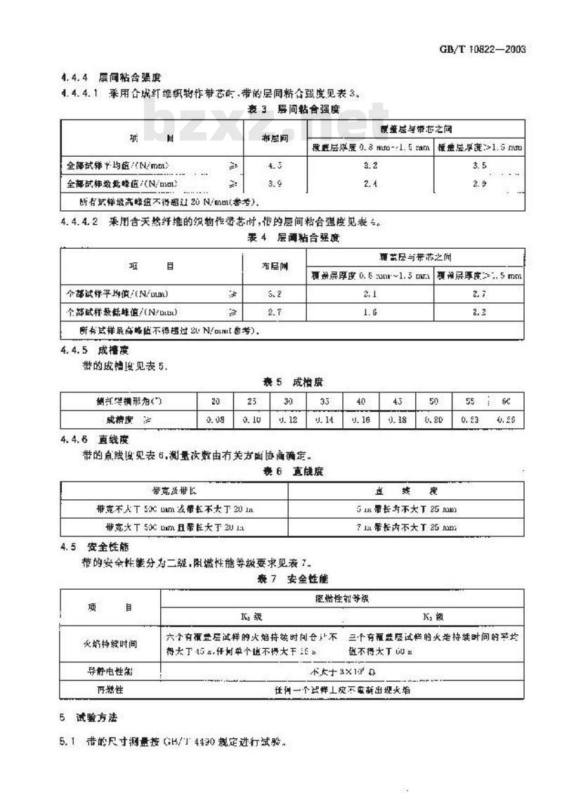 GB/T 10822-2003 一般用途织物芯阻燃输送带