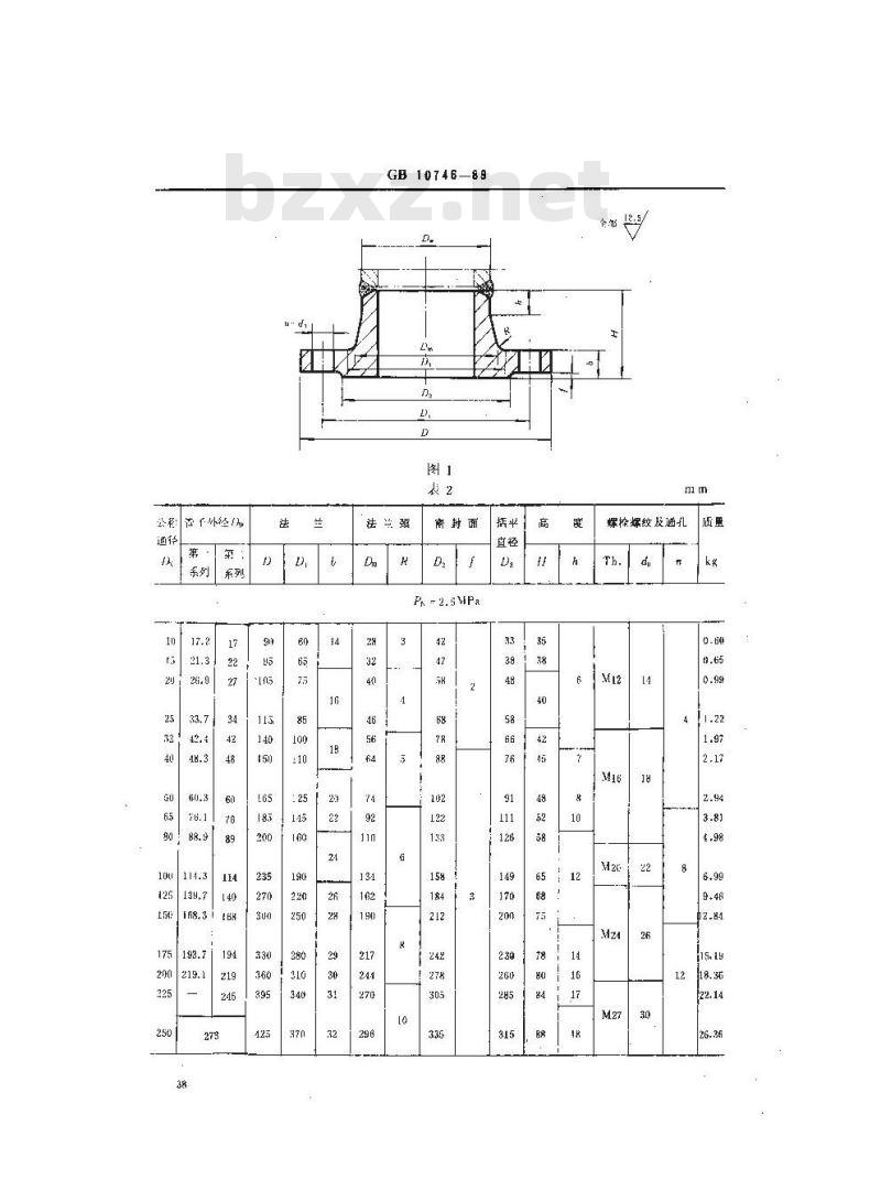 GB 10746-1989 船用对焊钢法兰(四进位)