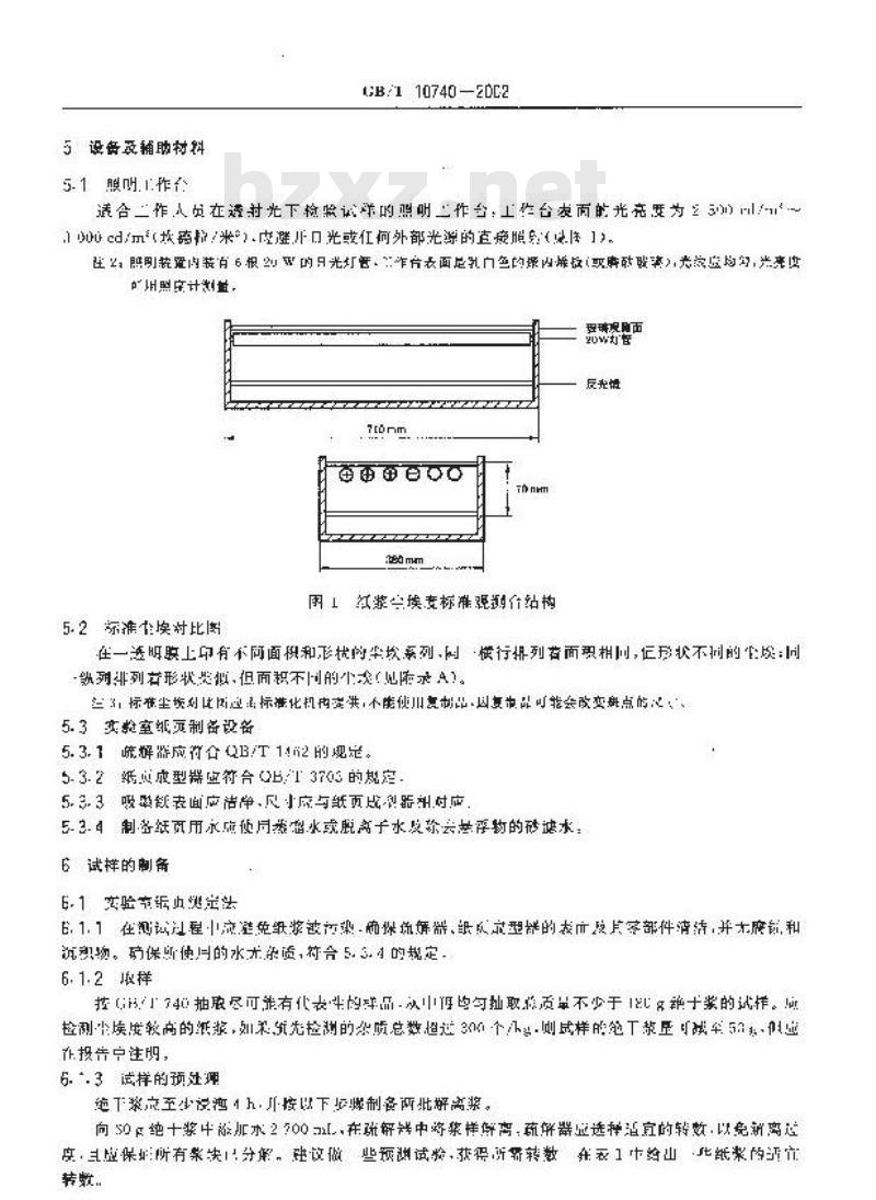 GB/T 10740-2002 纸浆尘埃和纤维束的测定