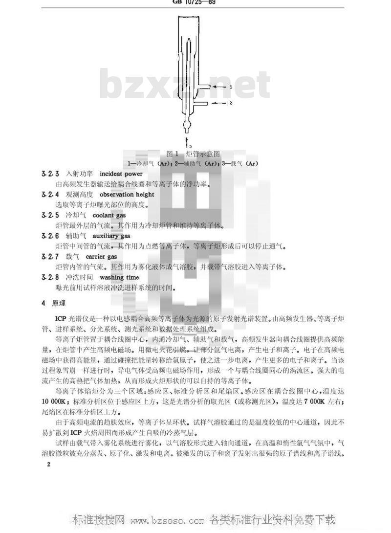 GB/T 10725-1989 化学试剂 电感偶合高频等离子体原子发射光谱法通则