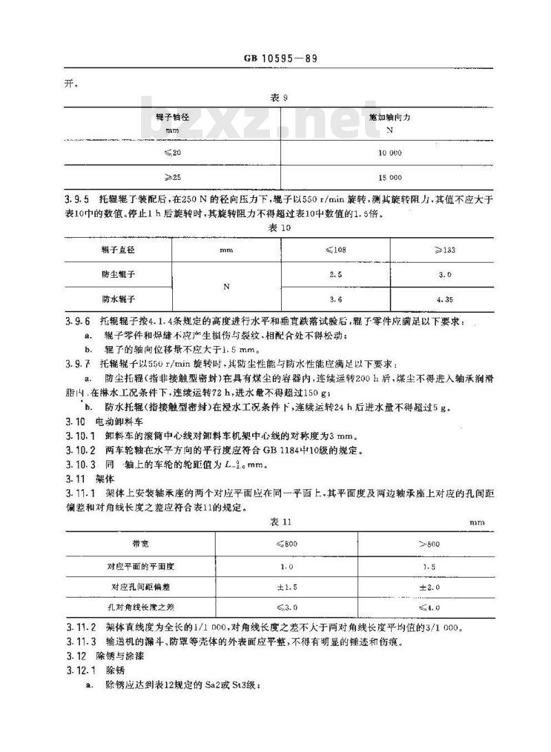 GB 10595-1989 带式输送机 技术条件
