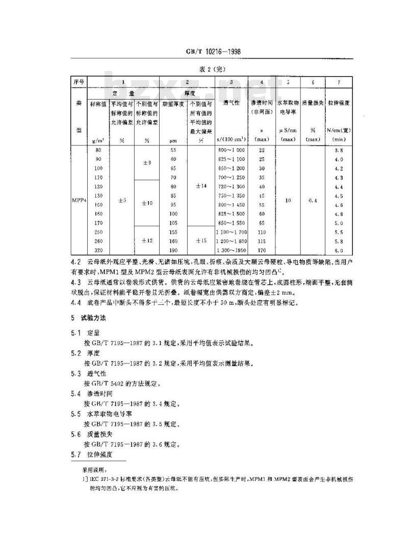 GB/T 10216-1998 云母纸