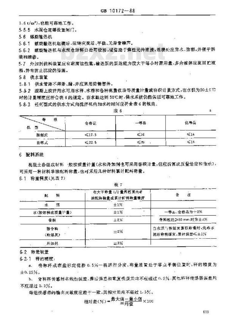 GB 10172-1988 混凝土搅拌站(楼)技术条件