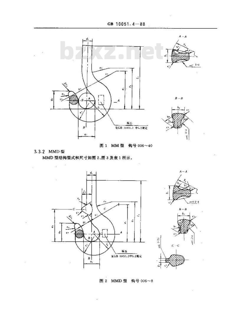 GB/T 10051.4-1988 起重吊钩 直柄单钩毛坯件