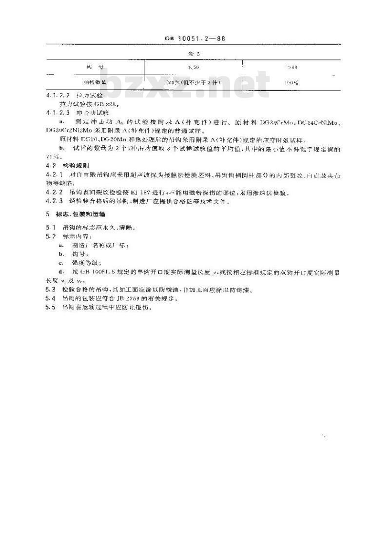 GB/T 10051.2-1988 起重吊钩 直柄吊钩技术条件