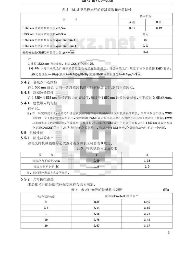GB/T 9771.2-2000 通信用单模光纤系列 第2部分：截止波长位移单模光纤特性
