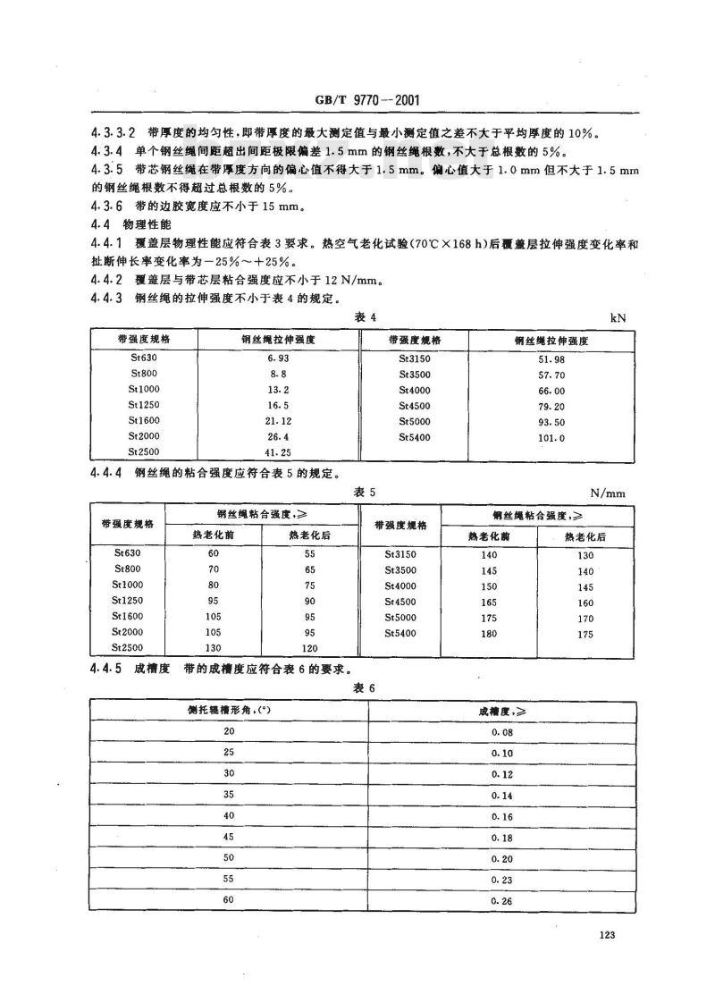 GB/T 9770-2001 普通用途钢丝绳芯输送带