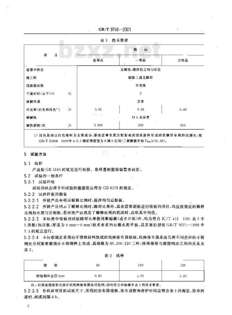 GB/T 9756-2001 合成树脂乳液内墙涂料