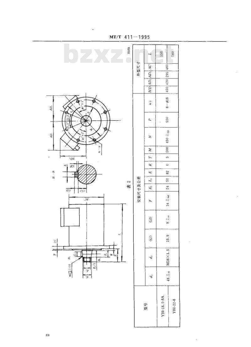 MT/T 411-1995 YBI系列装岩机用隔爆型三相异步电动机