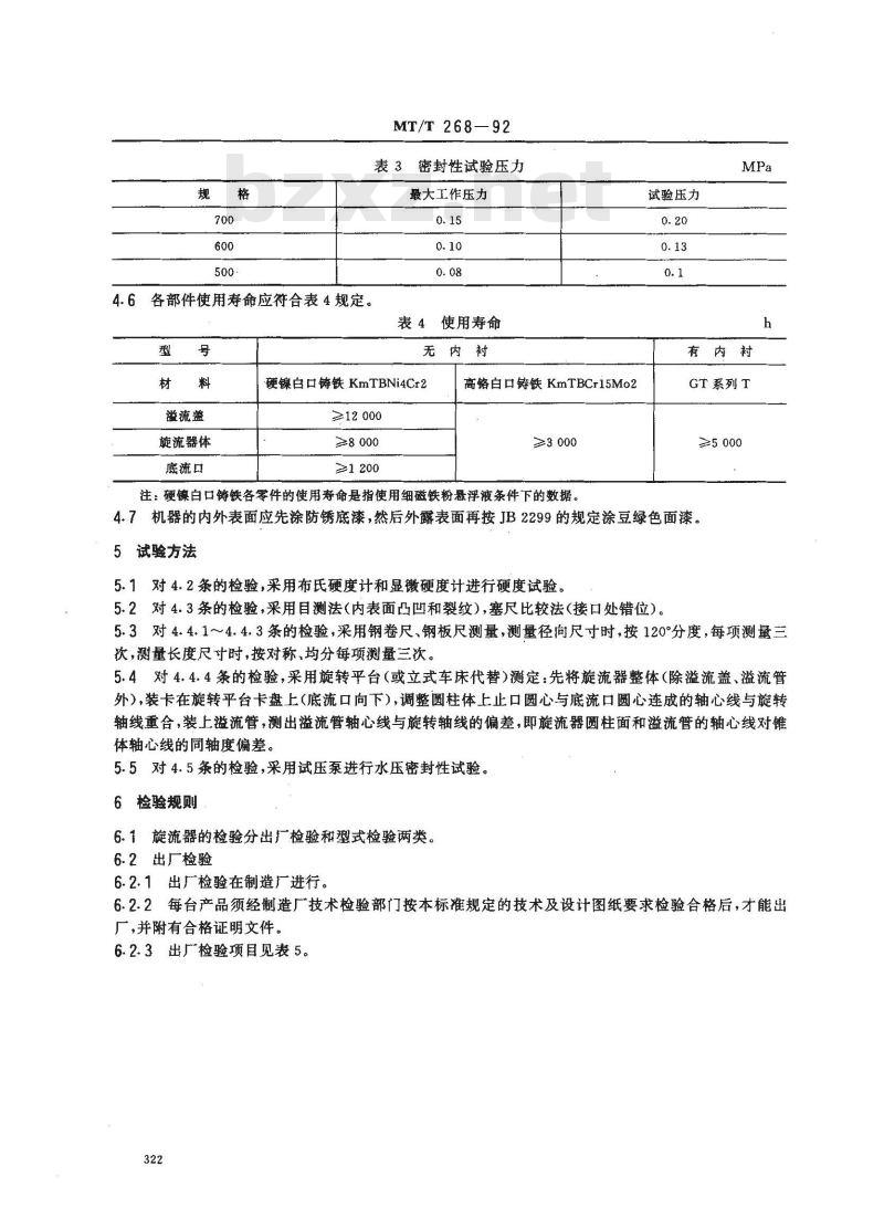 MT/T 268-1992 煤用两产品圆锥形重介质旋流器