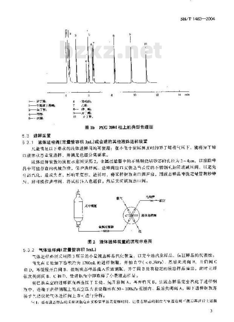 SH/T 1483-2004 工业用异丁烯中含氧化合物的测定 气相色谱法