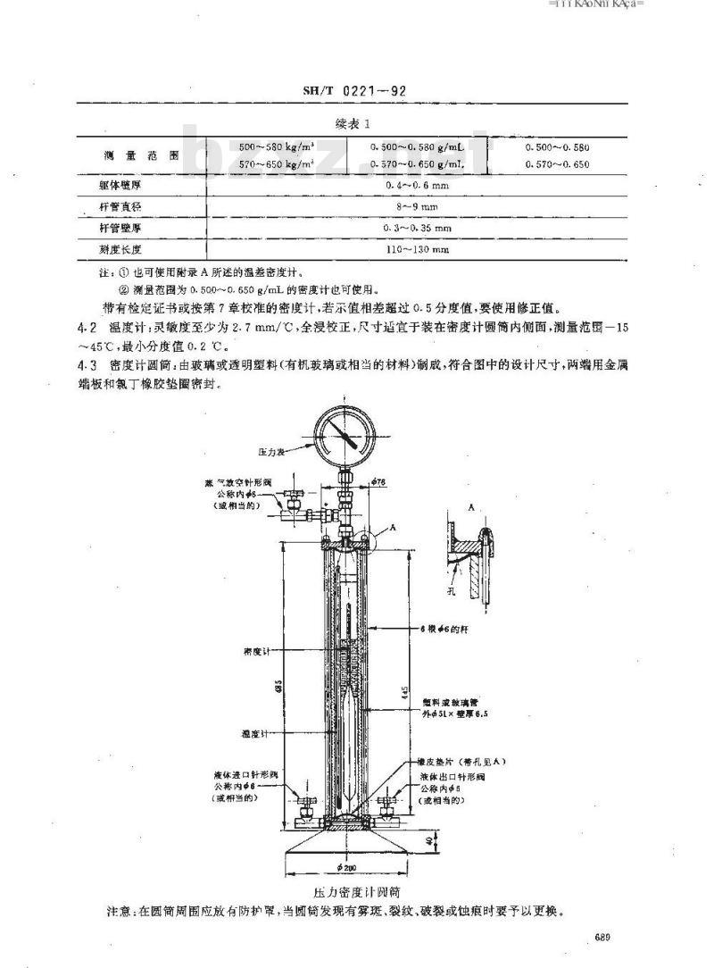 SH/T 0221-1992 液化石油气密度或相对密度测定法(压力密度计法)