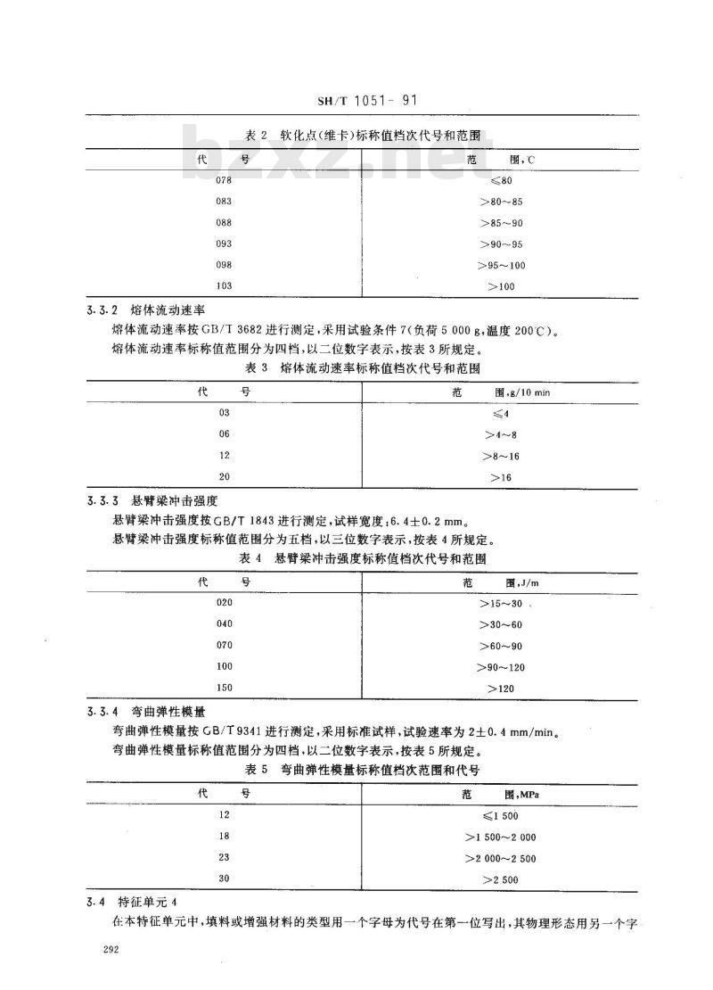 SH 1051-1991 苯乙烯-丁二烯系列抗冲击苯乙烯(SB)模塑和挤出材料命名