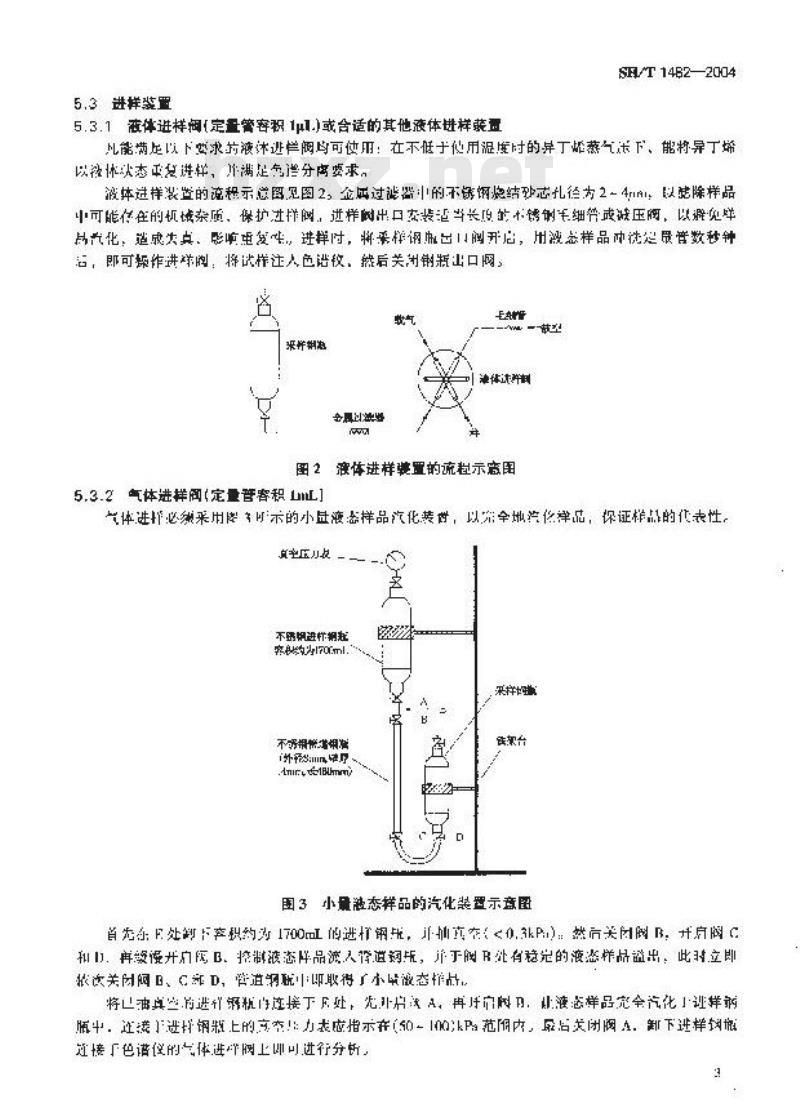 SH/T 1482-2004 工业用异丁烯纯度及烃类杂质的测定 气相色谱法