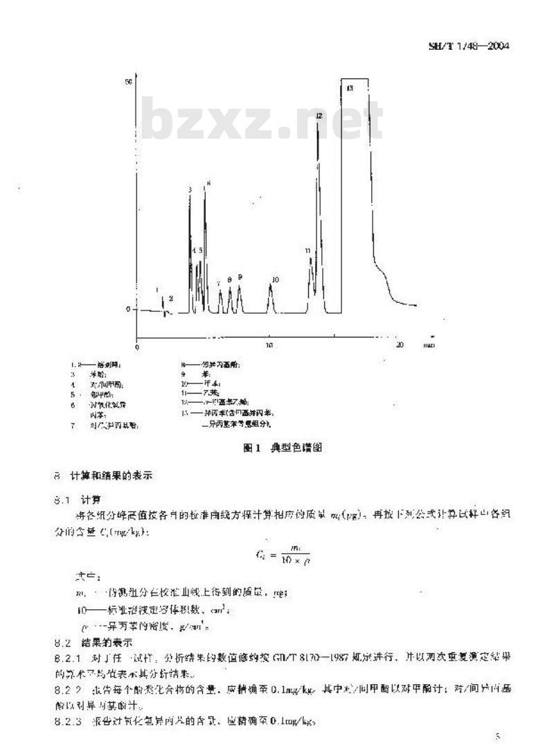 SH/T 1748-2004 工业用异丙苯中酚类化合物和过氧化氢异丙苯含量的测定 高效液相色谱法