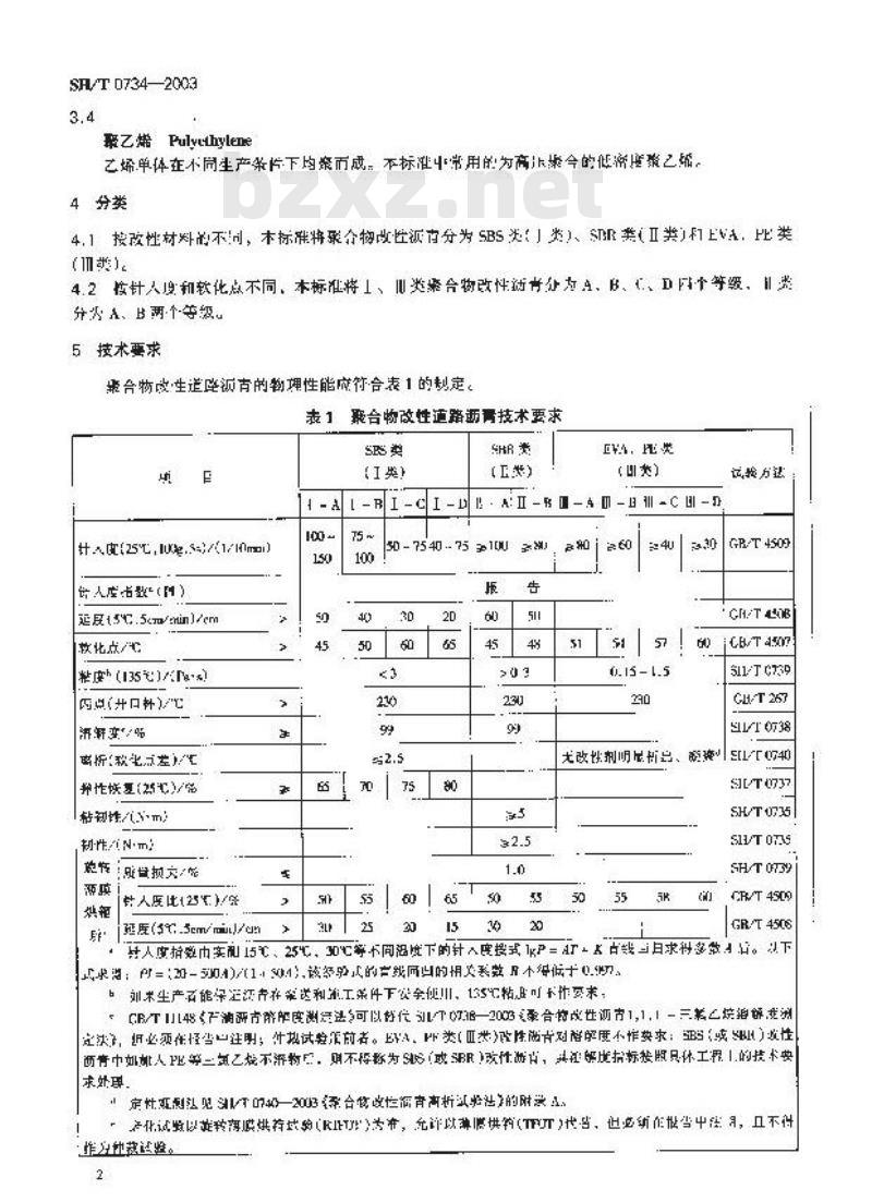 SH/T 0734-2003 聚合物改性道路沥青