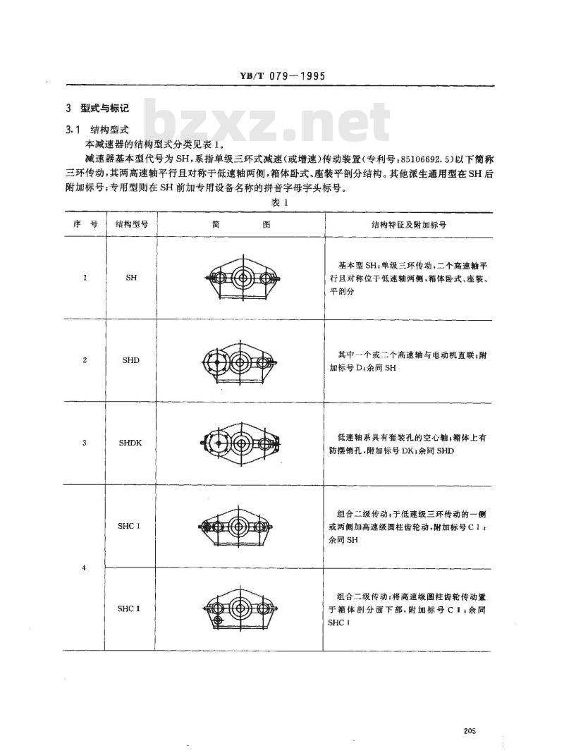 YB/T 079-1995 三环减速器