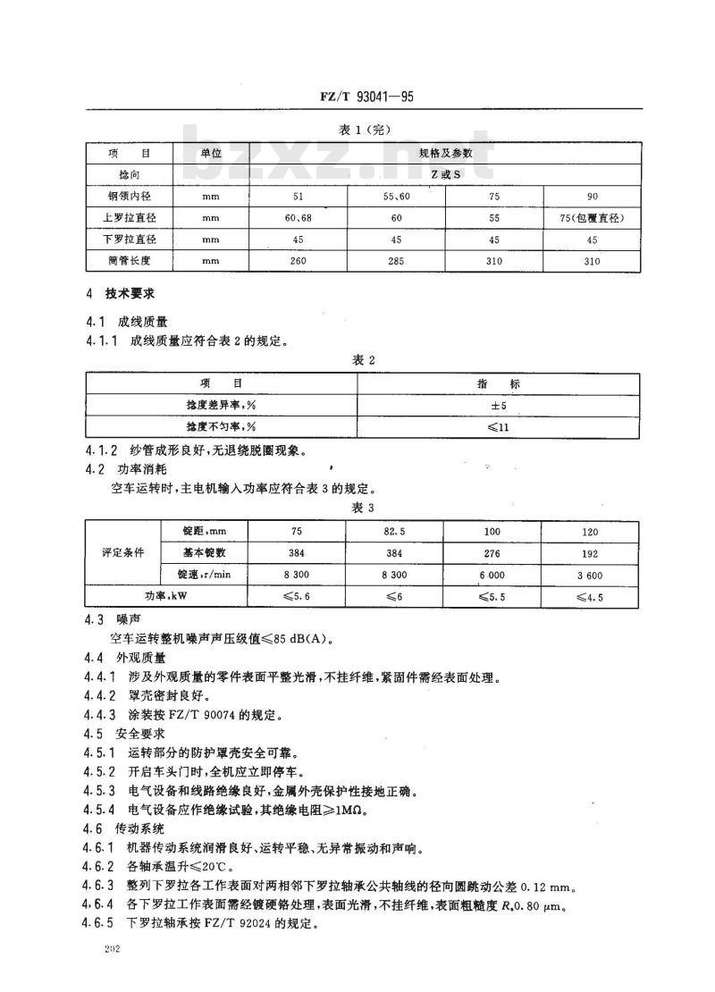 FZ/T 93041-1995 毛纺环锭捻线机