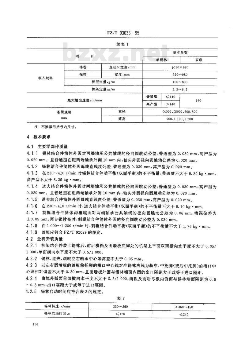 FZ/T 93033-1995 梳棉机
