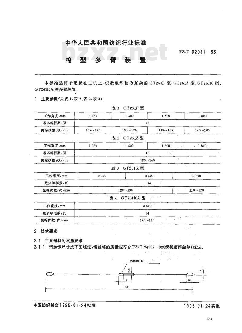FZ/T 92041-1995 棉型多臂装置