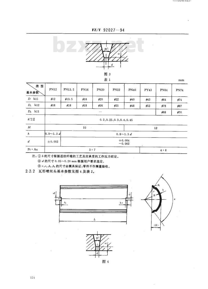 FZ/T 92027-1994 金铂合金喷丝头