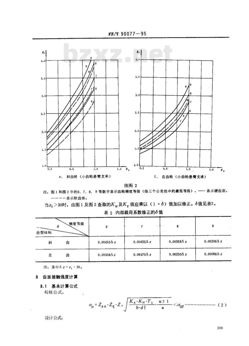 FZ/T 90077-1995 纺织机械渐开线圆柱齿轮承载能力简化计算方法