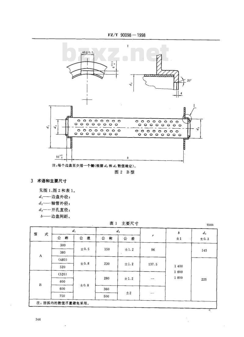 FZ/T 90098-1998 条子、粗纱和纱线染色用轴