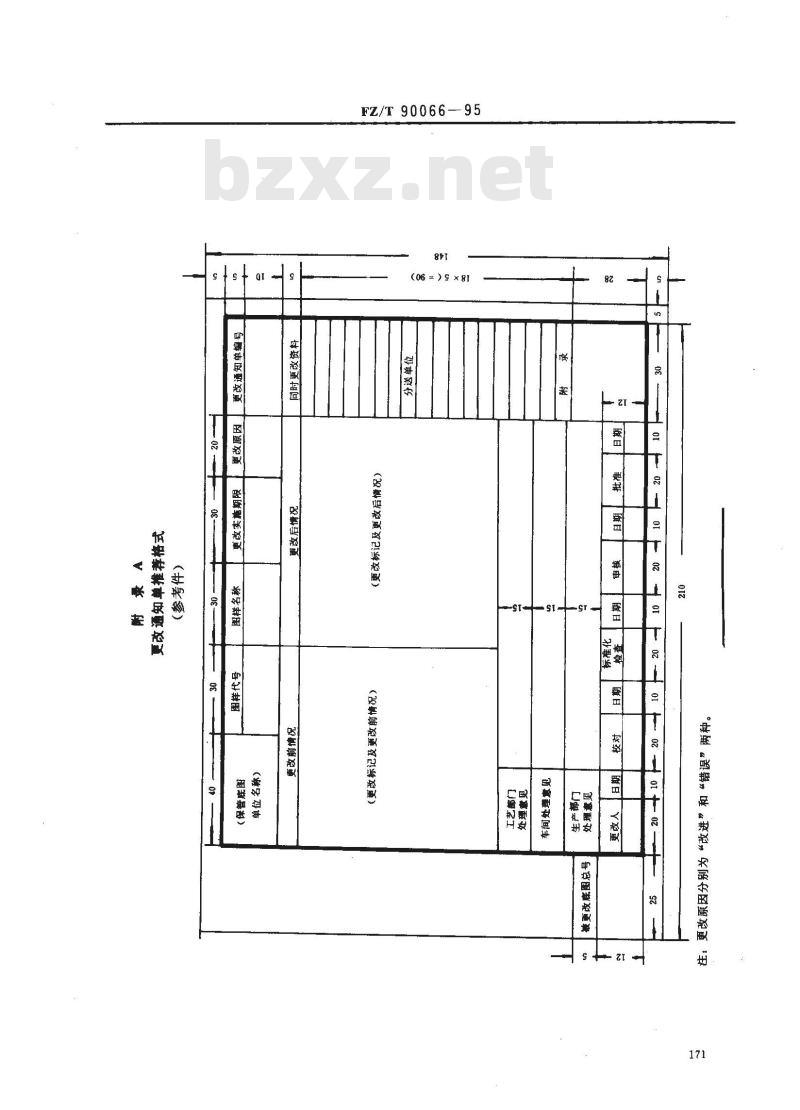 FZ/T 90066-1995 纺织机械 产品图样及设计文件的更改