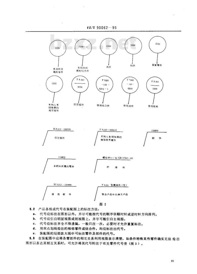 FZ/T 90062-1995 纺织机械 产品图样的一般要求