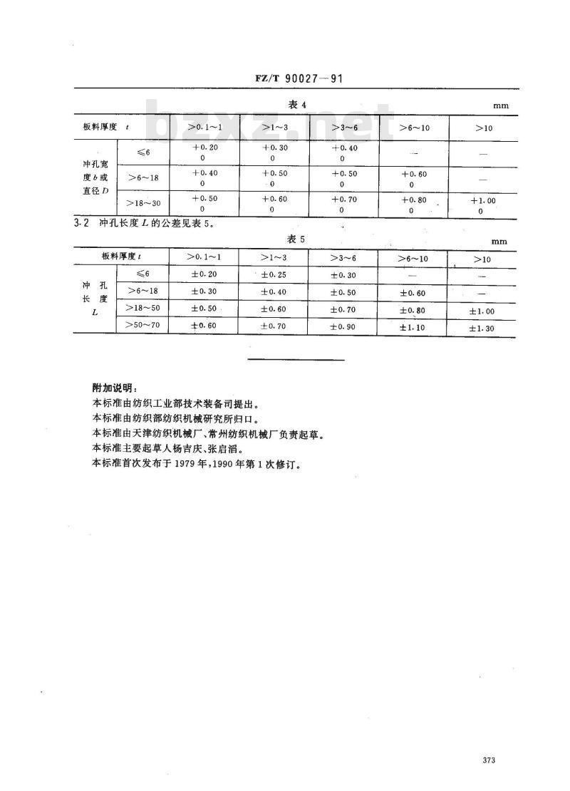 FZ/T 90027-1991 装螺栓螺钉用的冲孔尺寸