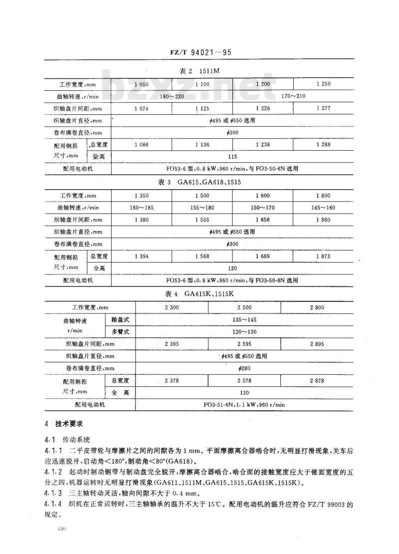 FZ/T 94021-1995 换梭棉织机