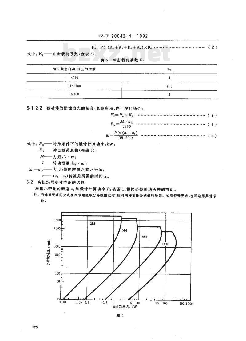 FZ/T 90042.4-1992 纺织机械用同步带传动 高扭矩同步带传动的设计计算