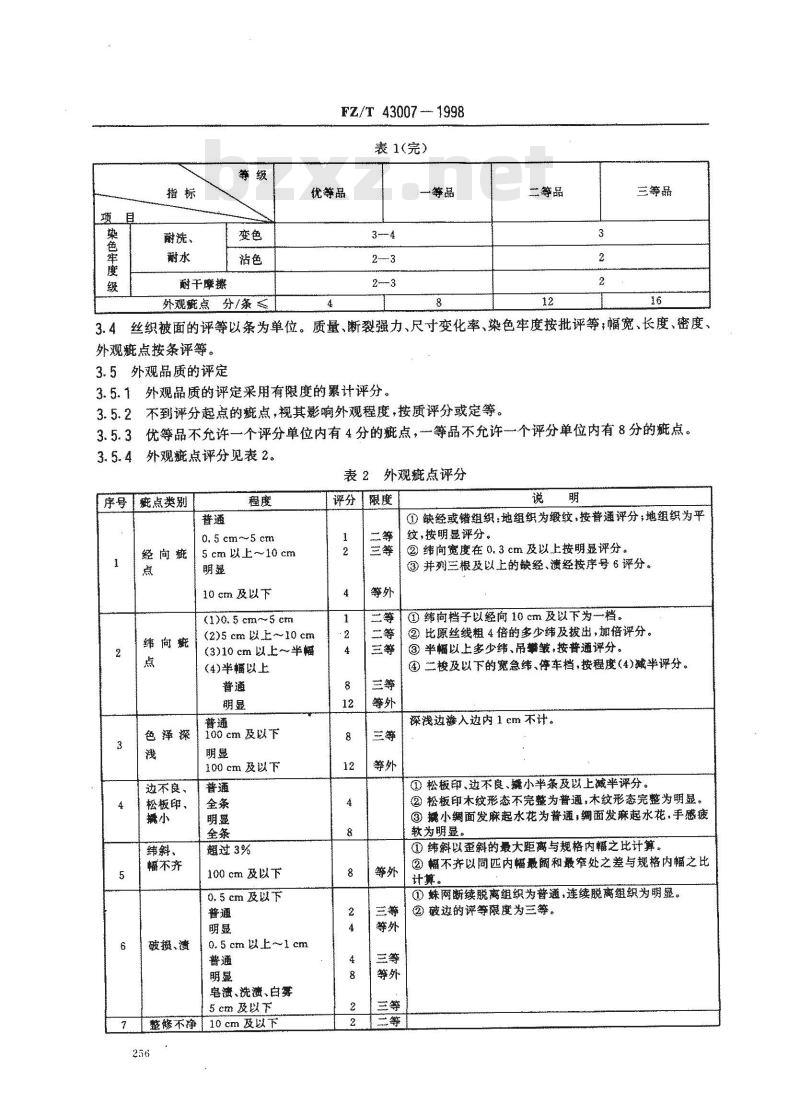 FZ/T 43007-1998 丝织被面