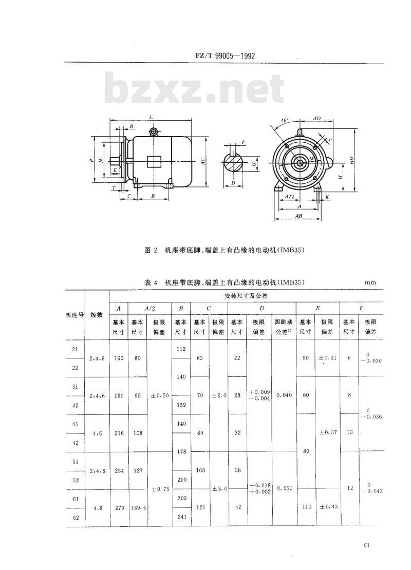 FZ/T 99005-1992 纺织用JFO2、FO2系列高力能指标三相异步电动机