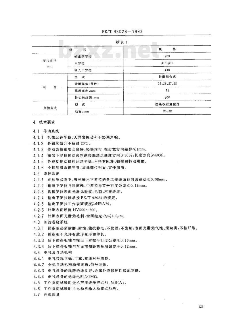 FZ/T 93028-1993 针筒式粗纱机