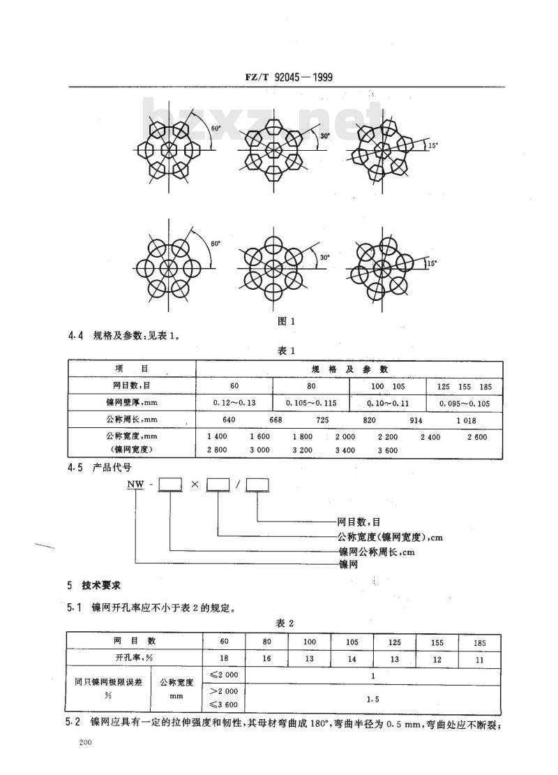 FZ/T 92045-1999 印花镍网