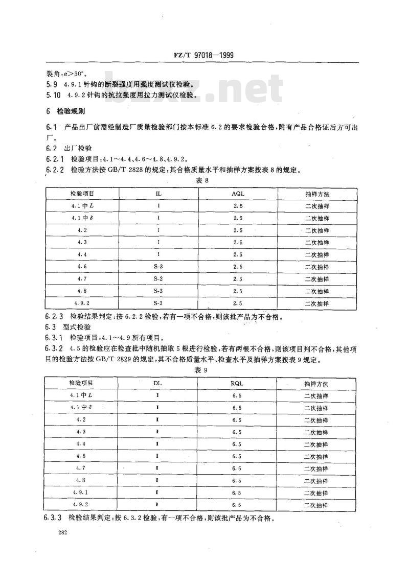 FZ/T 97018-1999 经编用槽针